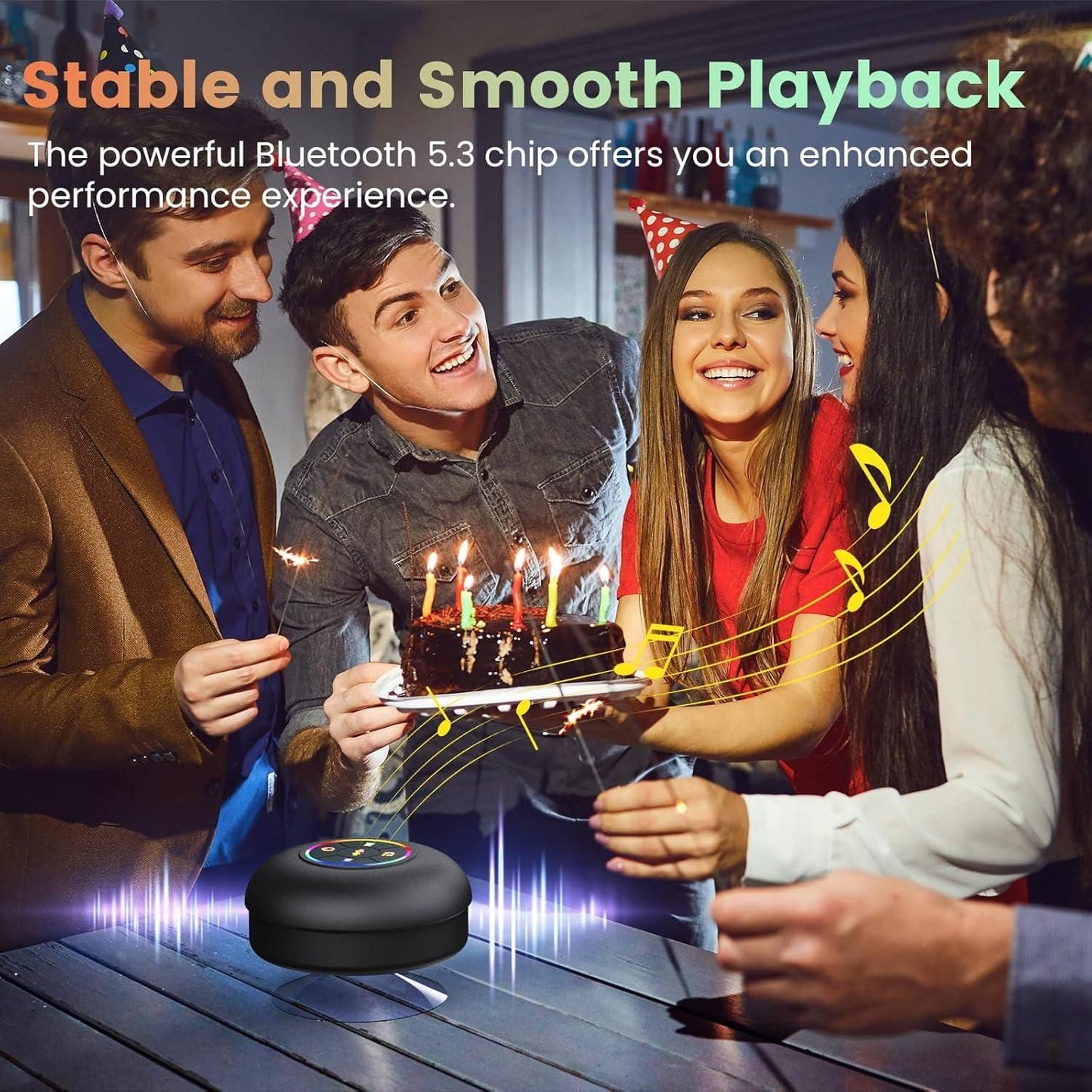 A Waterproof  Bluetooth Shower Speaker